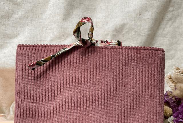 Pochette à livre de poche/liseuse velours rose