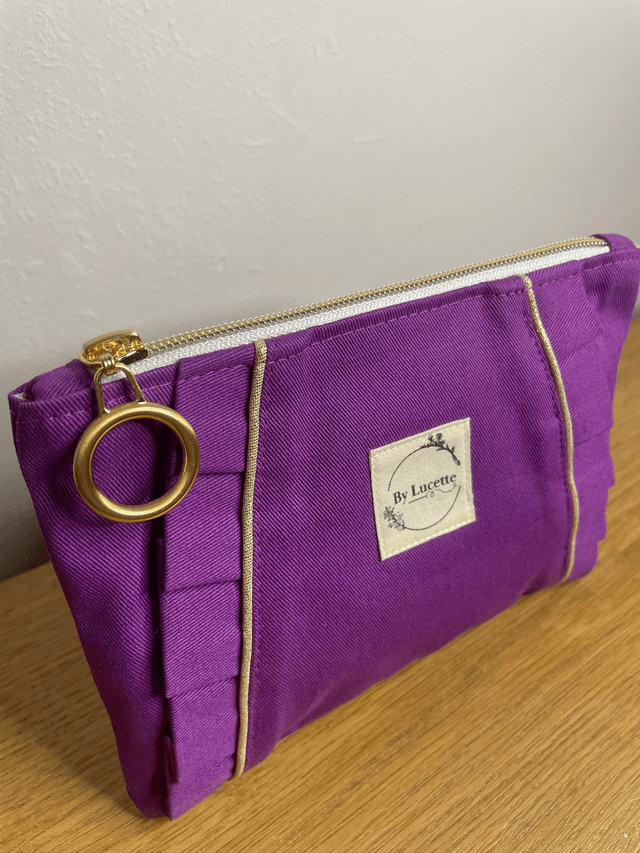Petite trousse à volants Violet