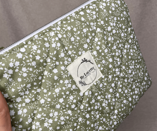 Petite trousse matelassée kaki 
