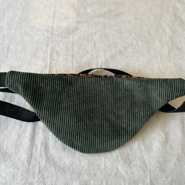 Sac banane léopard et velours kaki S