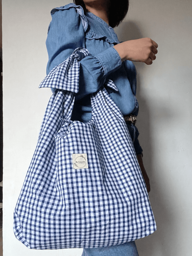 Grand sac à nouer bleu marine 